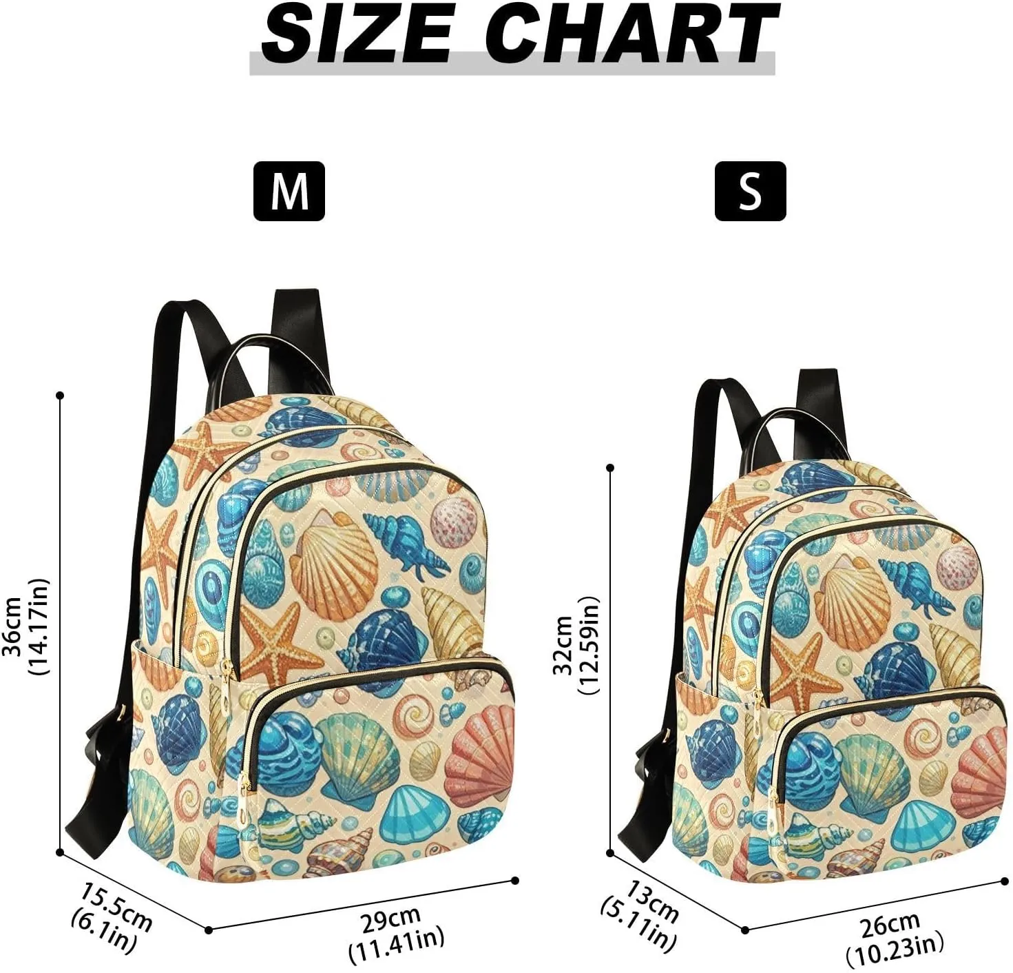 Mini Backpack Quilted Purse for Womens Small Backpack Daypack Starfish Design for Travel Daily Camping,Multi12