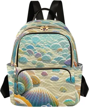 Mini Backpack Quilted Purse for Womens Small Backpack Daypack Starfish Design for Travel Daily Camping,Multi3