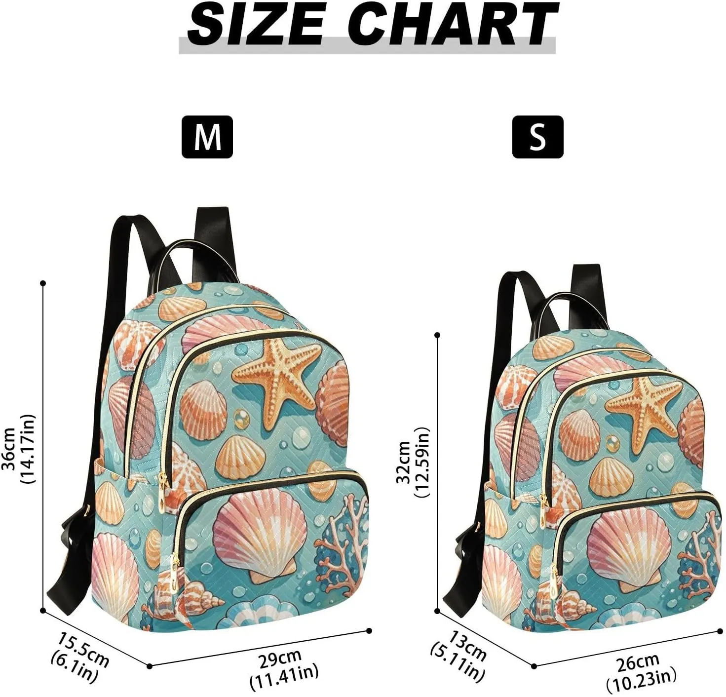 Mini Backpack Quilted Purse for Womens Small Backpack Daypack Starfish Print for Travel Daily Camping,Multi12
