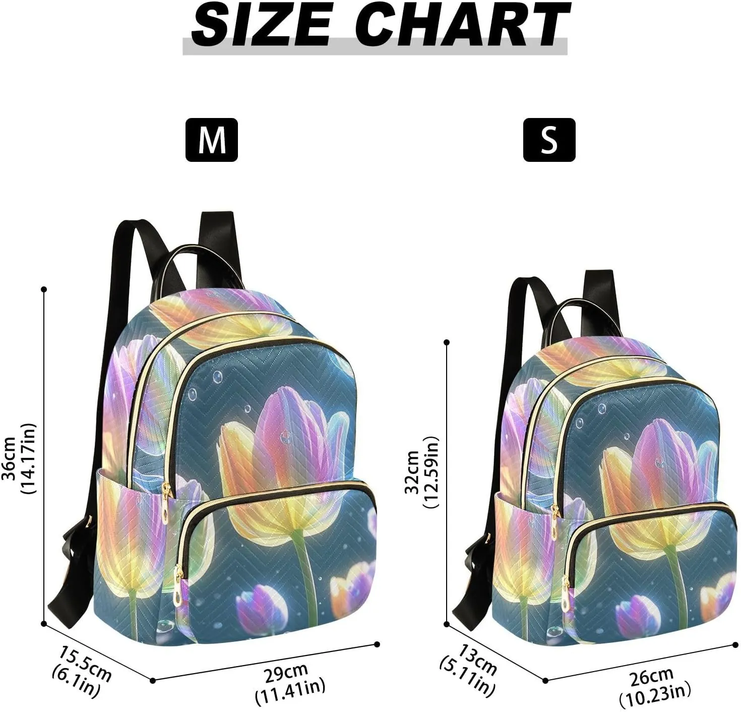 Mini Backpack Quilted Purse for Womens Small Backpack Daypack Tulips Design for Travel Daily Office,Multi11