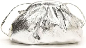 Mini Clutch Purse Bag Small PU Leather Dumpling Crossbody Evening Handbag Sparkly Ruched Cloud Pouch Wallet