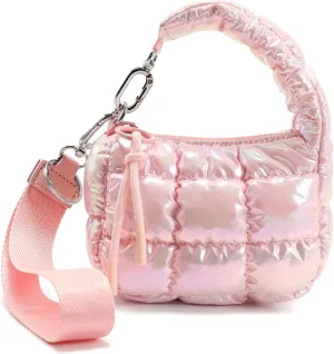 Mini Quilted Wristlet Bag for Women, Puffer Handbags,Evening Bags,Charm Lipstick Bag,Cute bag Charm for Gift