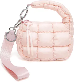 Mini Quilted Wristlet Bag for Women, Puffer Handbags,Evening Bags,Charm Lipstick Bag,Cute bag Charm for Gift