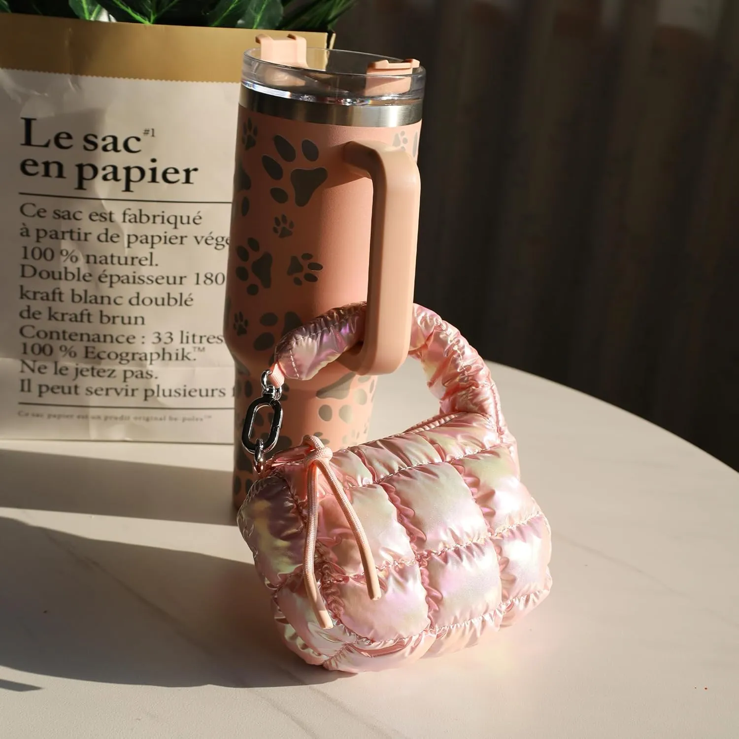 Mini Quilted Wristlet Bag for Women, Puffer Handbags,Evening Bags,Charm Lipstick Bag,Cute bag Charm for Gift