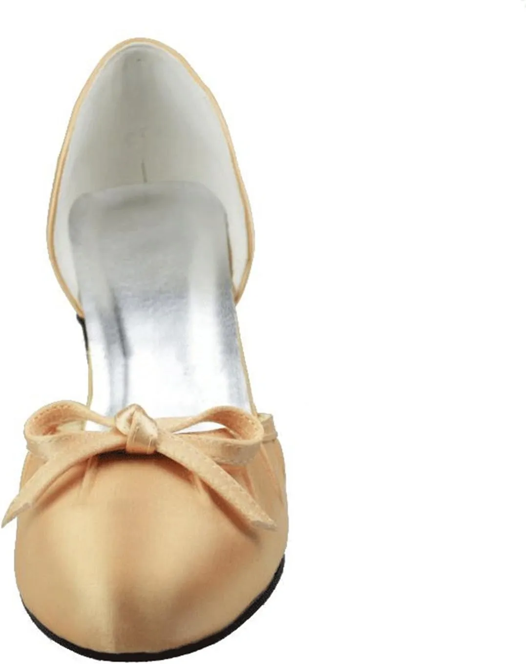 Minishion Girls Womens 2" Heel Satin Bridal Wedding Pumps Shoes Evening Sandals