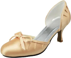 Minishion Girls Womens 2" Heel Satin Bridal Wedding Pumps Shoes Evening Sandals