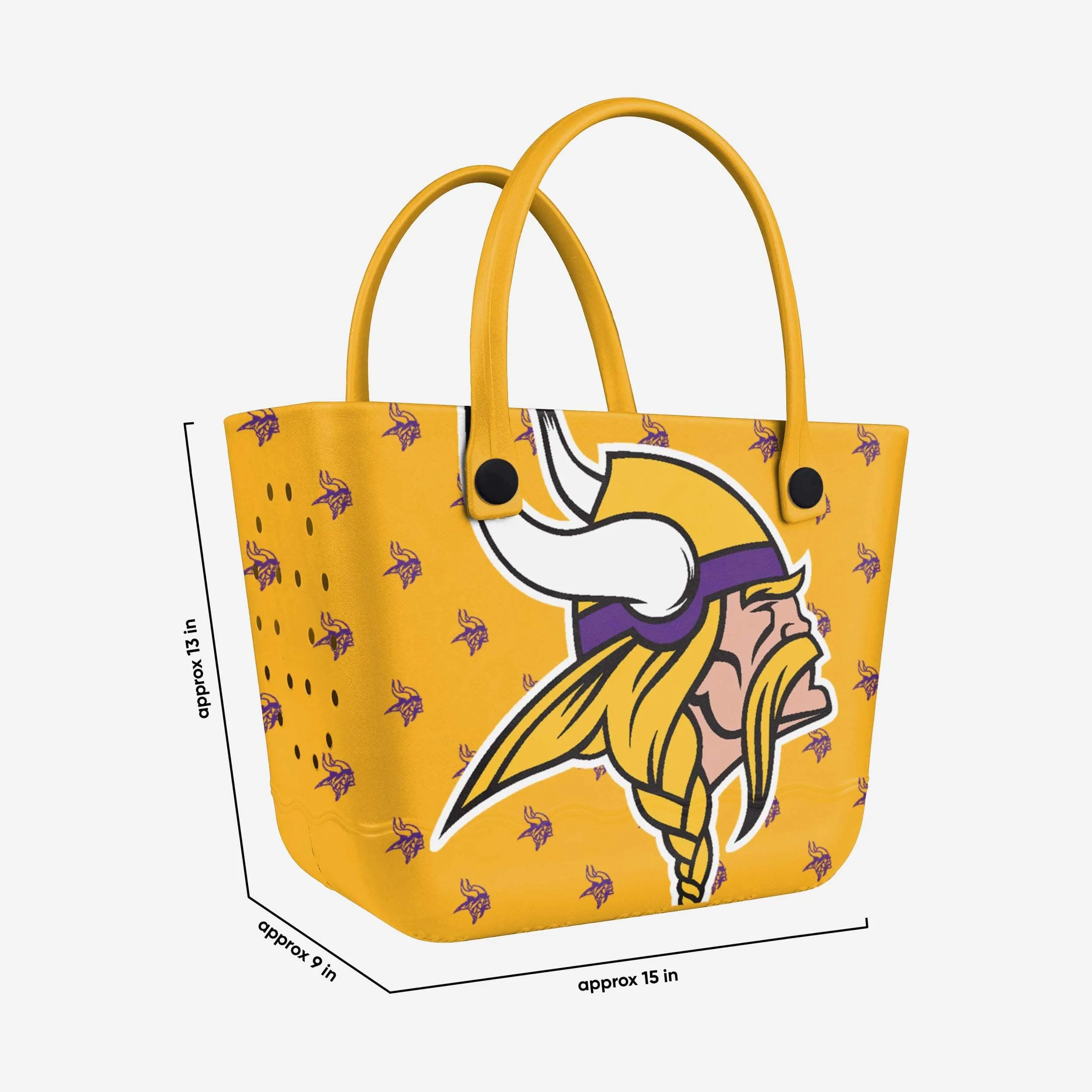 Minnesota Vikings Big Logo Mini Print Tailgate Tote Bag