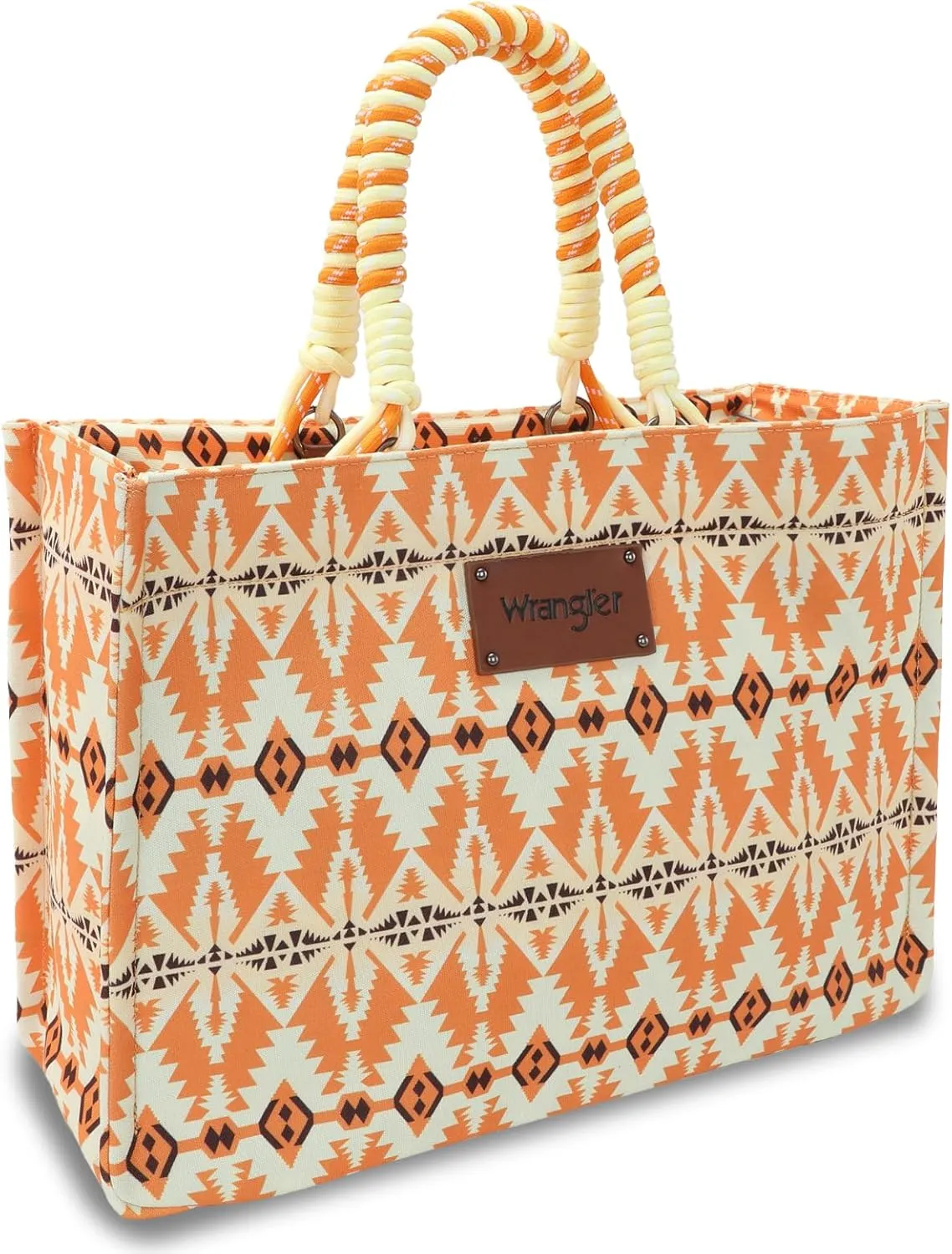 Montana West Wrangler Oversized Tote Bag with Braided Rope Handles Western Shoulder Handbag