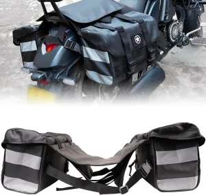 Motorcycle Saddlebags, Travel Luggage Bag Rear Tail Bag Motorbike Side Bag Storage Bag fit for most Adventures Sports Bike Softail Dyna
