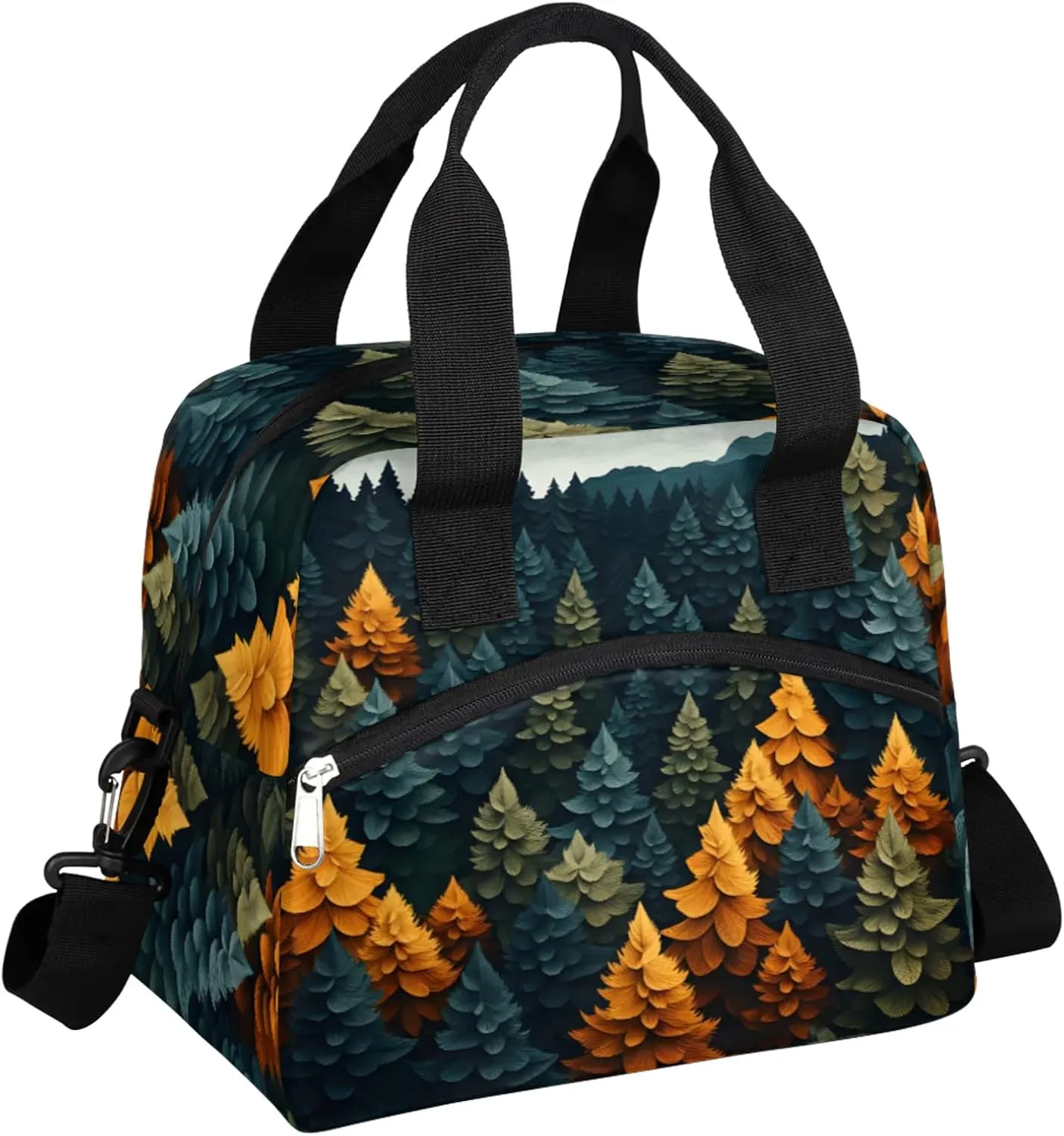 Mountain Tree Lunch Bag Birch Tree Lunch Bag Reusable Lunch Box Leak Proof Cooler Bag With Adjustable Shoulder Strap