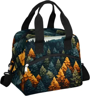 Mountain Tree Lunch Bag Birch Tree Lunch Bag Reusable Lunch Box Leak Proof Cooler Bag With Adjustable Shoulder Strap