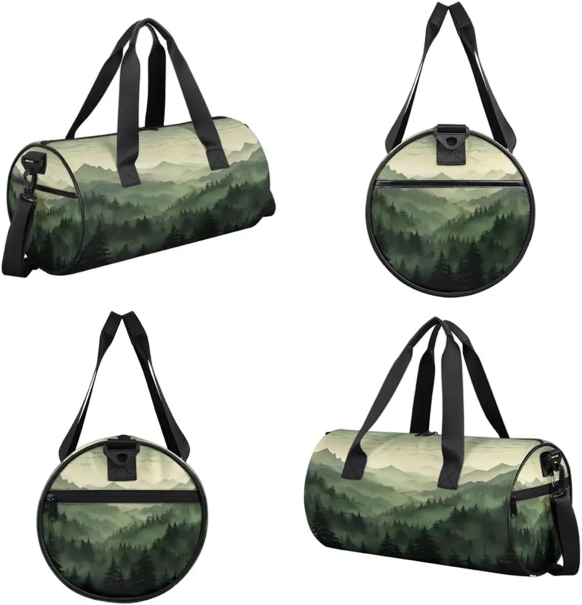 Mountains Forest Gym Bag for Women Men Lightweight Weekender Travel Bag Stylish Duffle Bag for Gym Travel Overnight Carry On