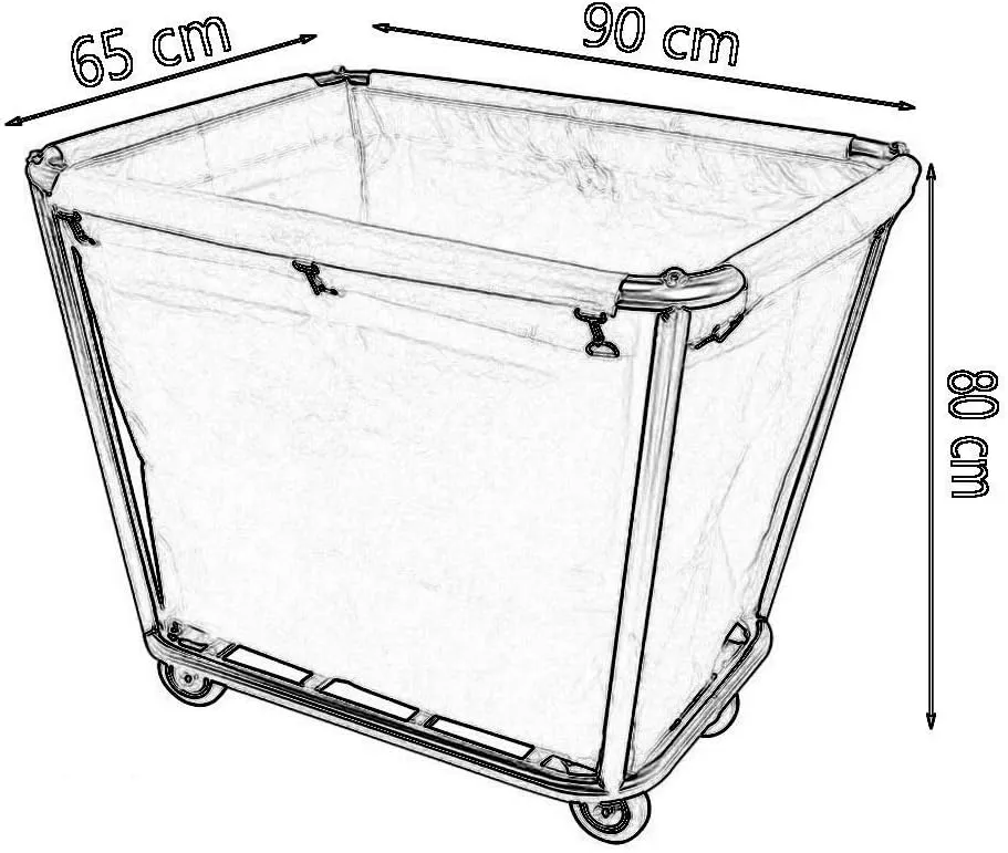 Movable Hand Trucks Trolleys, Household Serving Cart Heavy-Duty Rolling Laundry Sorter Cart with Movable Bags Silenters, Multifunction Hotel Service Trolley/Blue/90X65X80,Coffee-90X65X80Cm