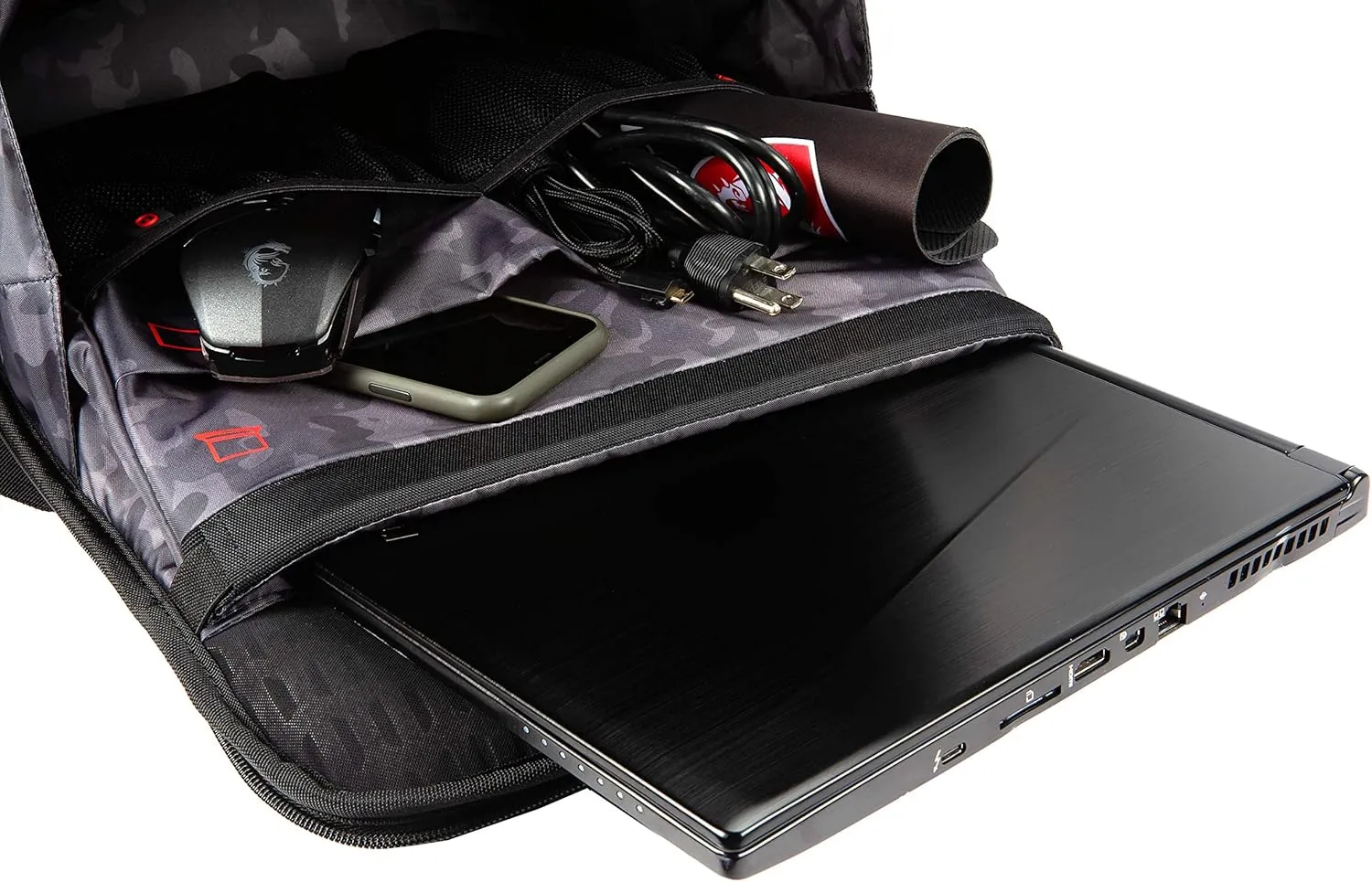 MSI Urban Raider Gaming Laptop Backpack, Quick Access, Padded Mesh, Lightweight Polyester Exterior, Fits Up to 17" Laptop, Water Repelent IPX-2, Medium