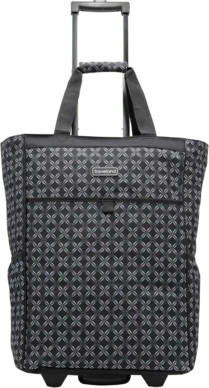 Multi-Purpose Rolling Tote-Black Geometry