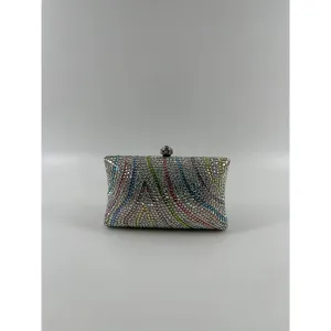 Multicolour/Silver Crystal Mini Clutch