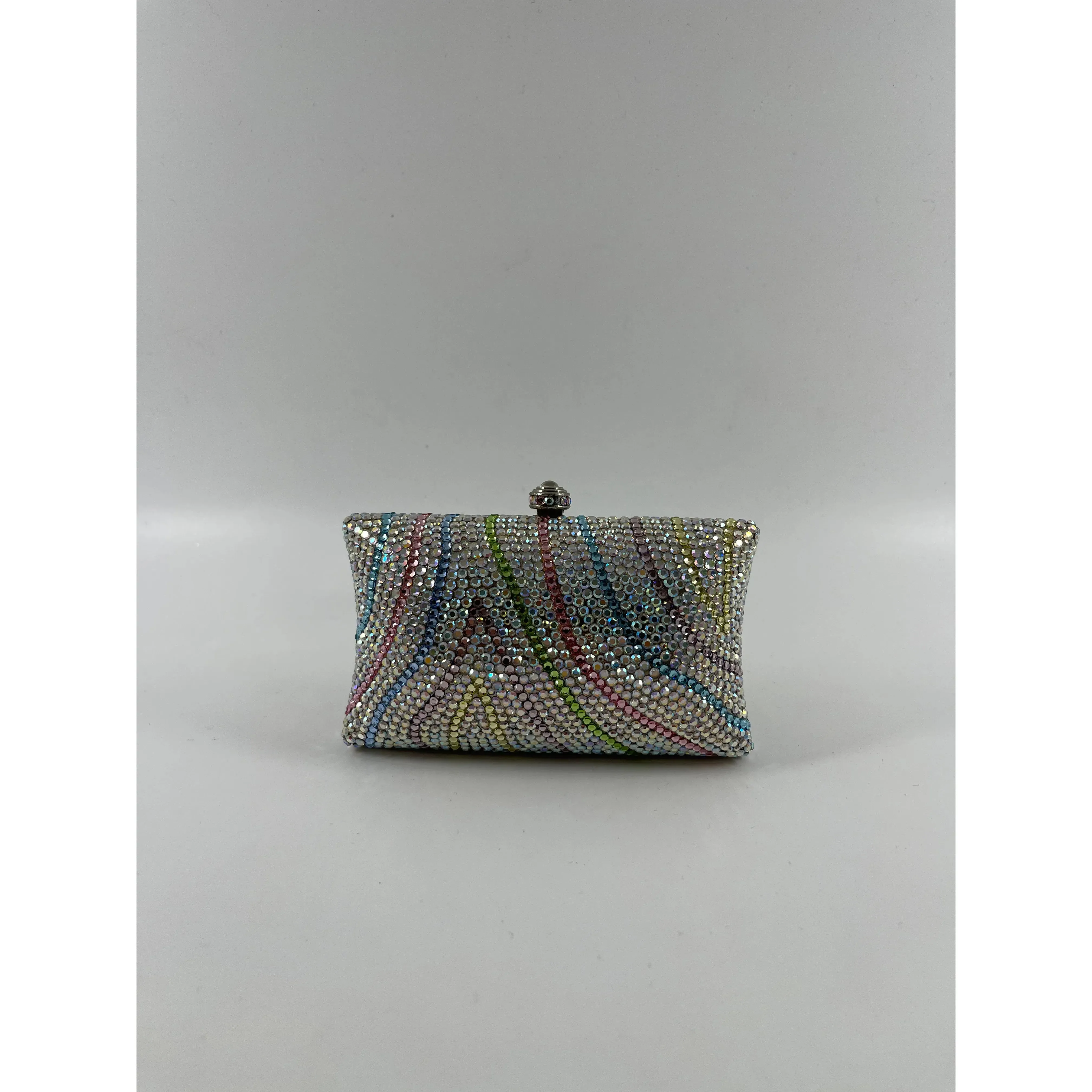 Multicolour/Silver Crystal Mini Clutch