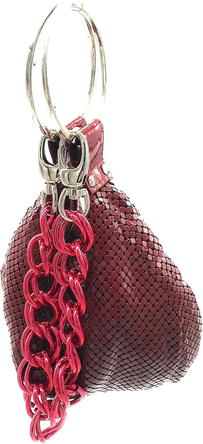 Multiways clutch metal mesh hobo bag evening purse for Cocktail Party Prom Wedding Banquet