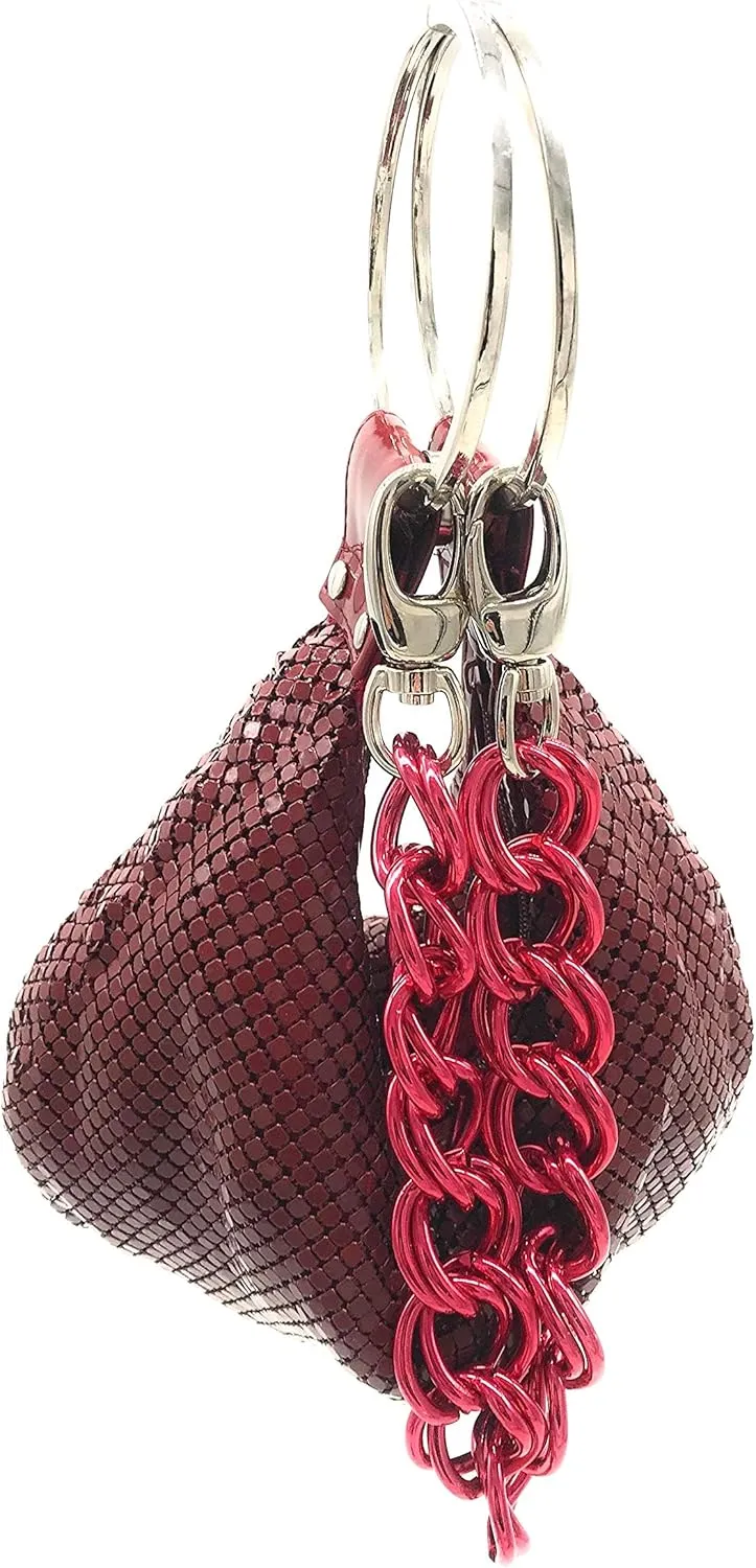 Multiways clutch metal mesh hobo bag evening purse for Cocktail Party Prom Wedding Banquet