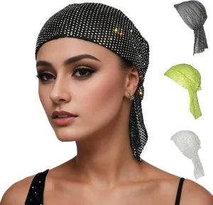 Munyee Hua Rhinestone Short Rave Headscarf