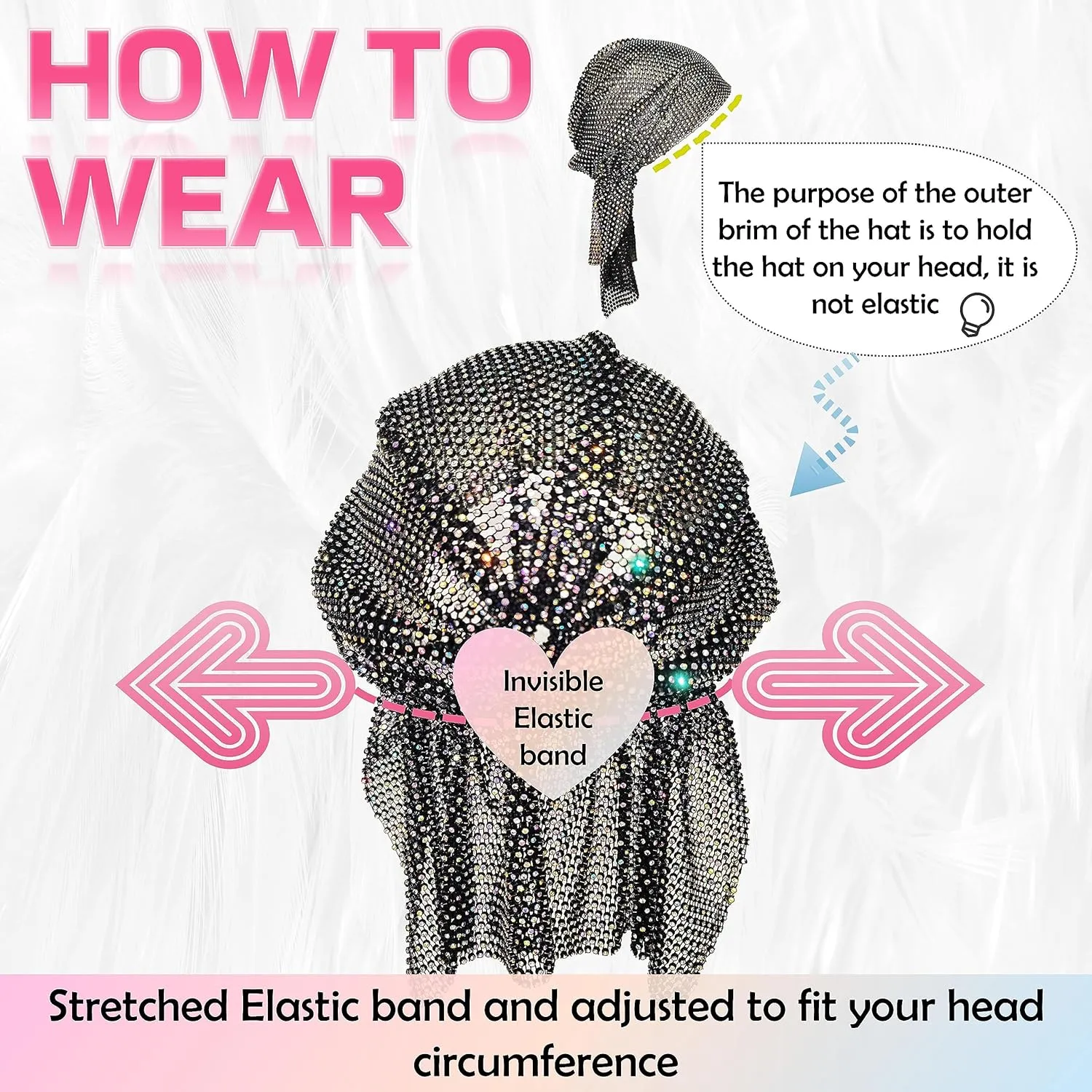 Munyee Hua Rhinestone Short Rave Headscarf