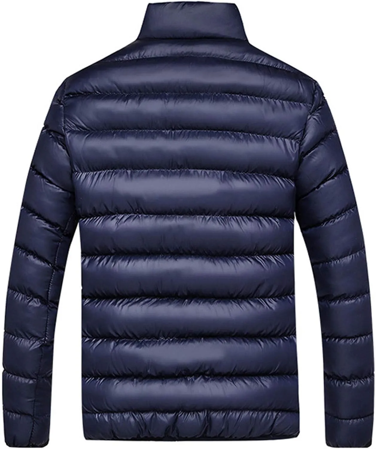 Muscularfit Fashion Jackets for Men Winter Warm Quilted Windproof Coats Casual Full Zip Stand Collar Jackets With Zip Pockets