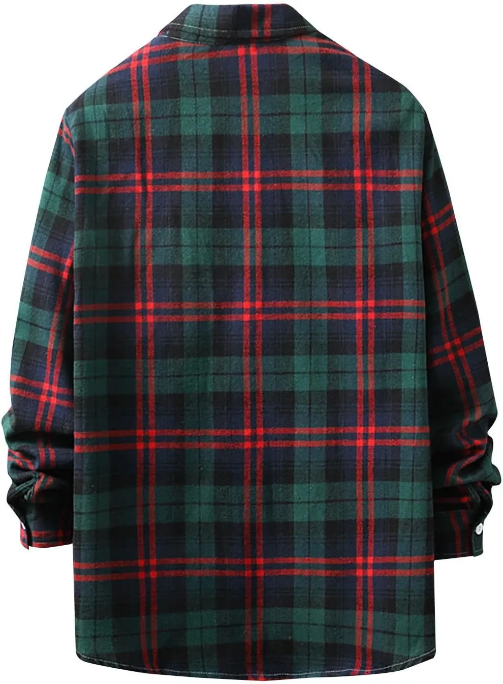 Muscularfit Men's Casual Plaid Shirts Relaxed Fit Long Sleeve Shacket Shirt Coat Button Down Coat Trendy Fall Outdoor Shirts