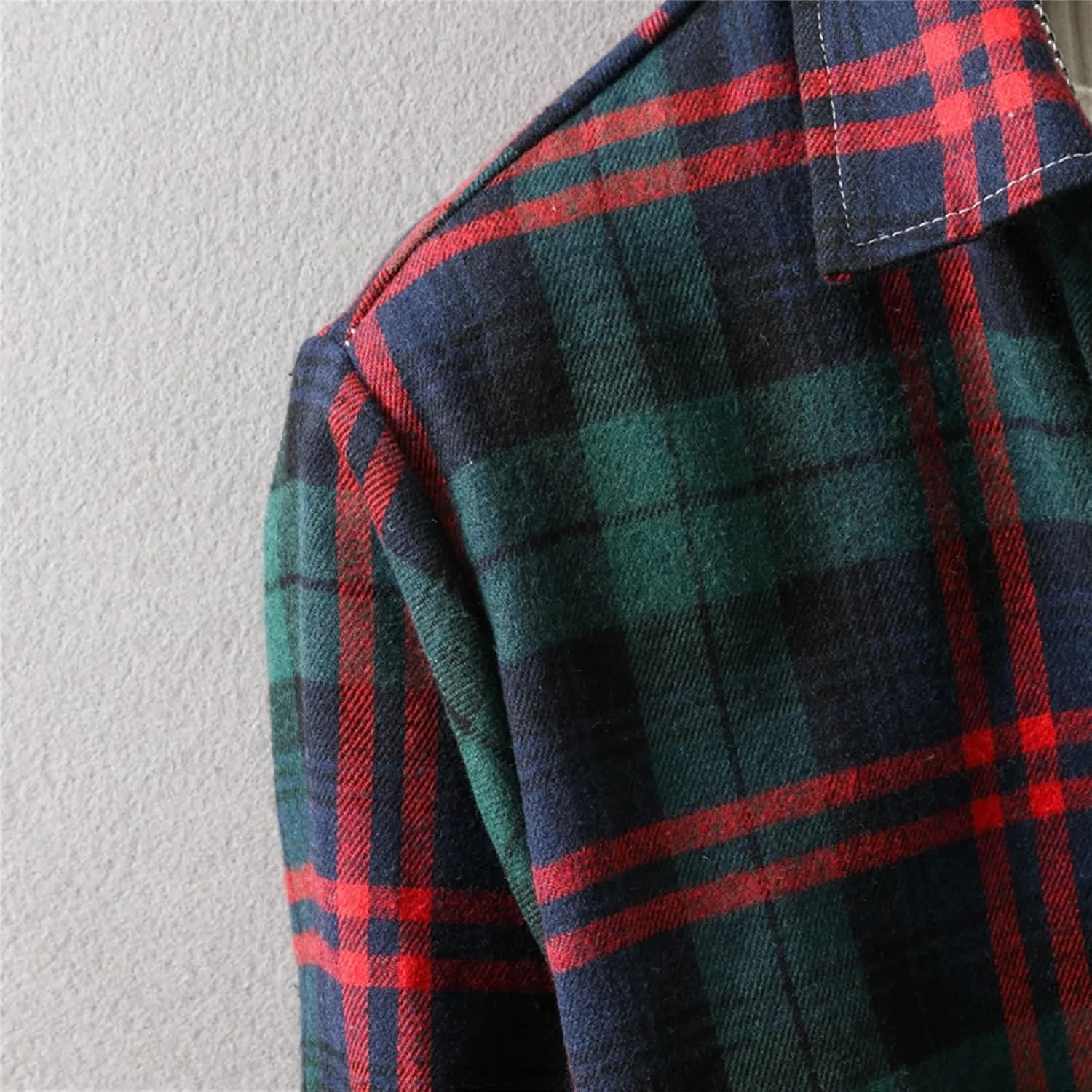 Muscularfit Men's Casual Plaid Shirts Relaxed Fit Long Sleeve Shacket Shirt Coat Button Down Coat Trendy Fall Outdoor Shirts