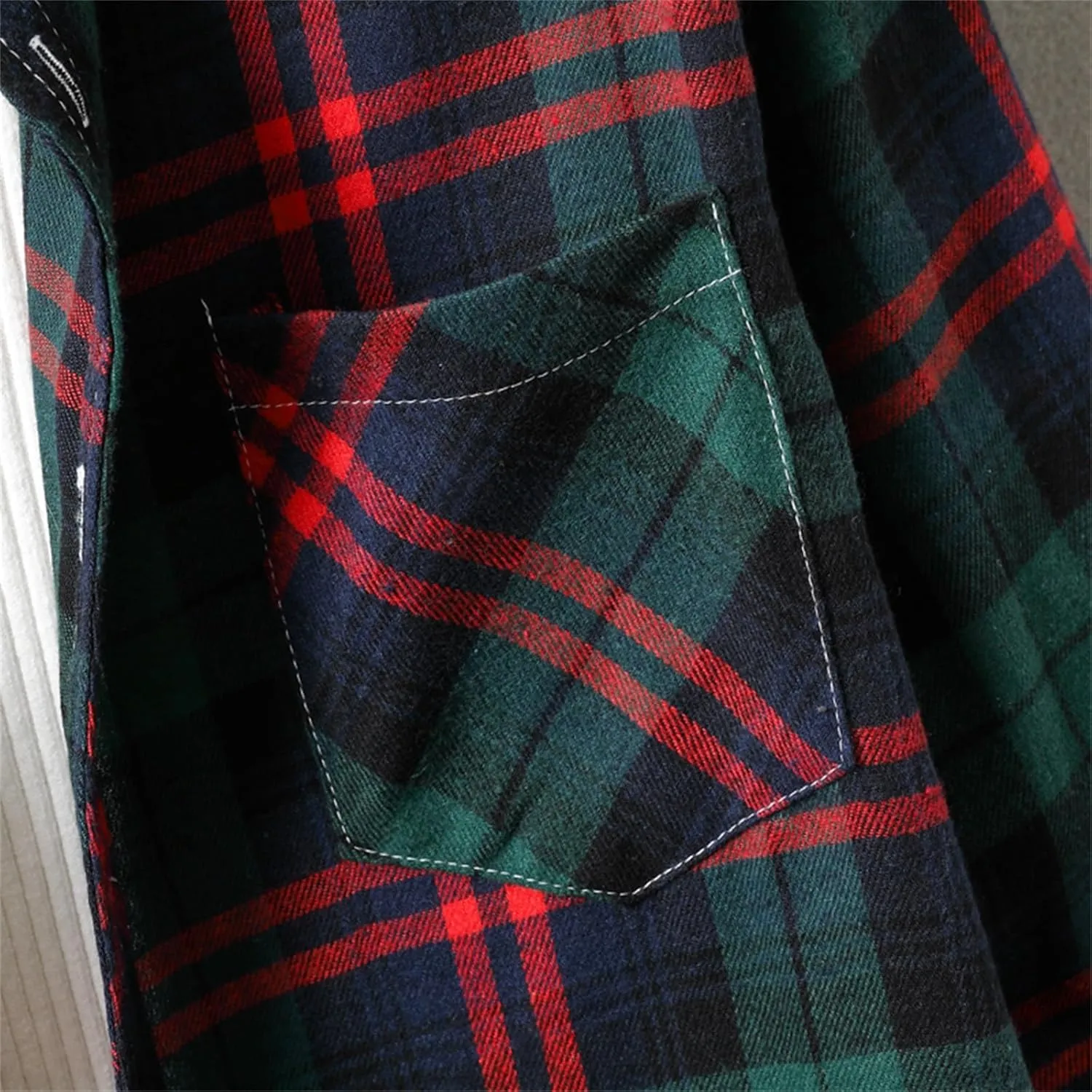 Muscularfit Men's Casual Plaid Shirts Relaxed Fit Long Sleeve Shacket Shirt Coat Button Down Coat Trendy Fall Outdoor Shirts
