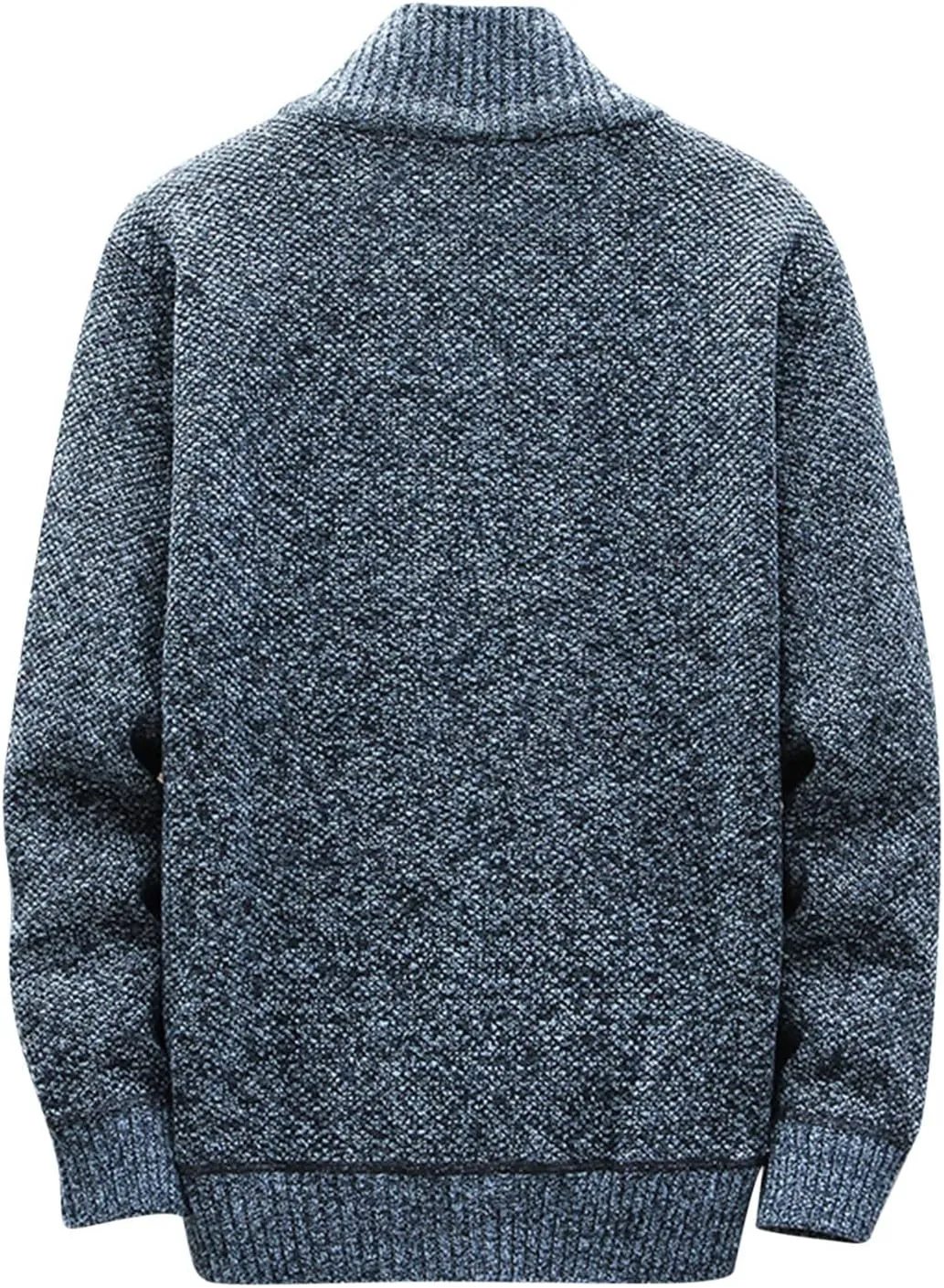 Muscularfit Mens Sweaters Zip Up Big and Tall Long Sleeve Shawl Collar Cable Knit Cardigan Sweater Fashion Coat With Pockets