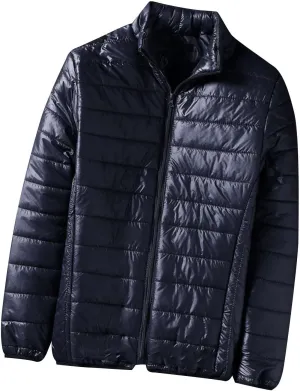 Muscularfit Mens Winter Fashion Coat Plus Size Packable Parka Coat Full Zip Quilted Jacket Thicken Waterproof Jacket Coat