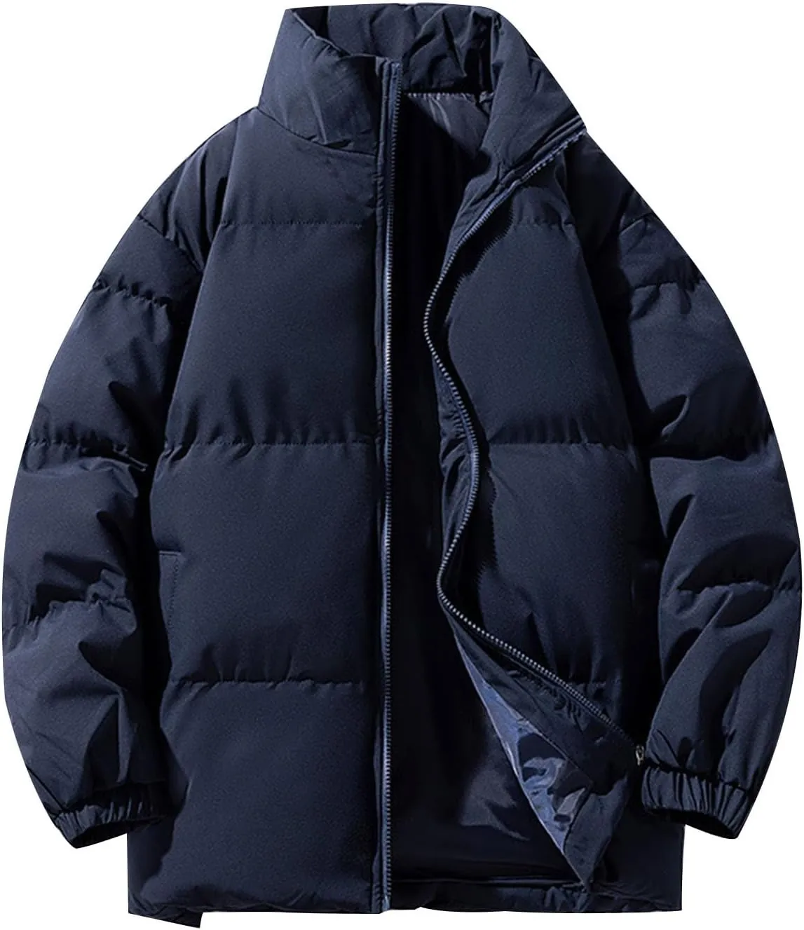 Muscularfit Men's Winter Jacket Heavyweight Quilted Puffer Parka Coat Lightweight Water-Resistant Snap Front Puffer Jackets