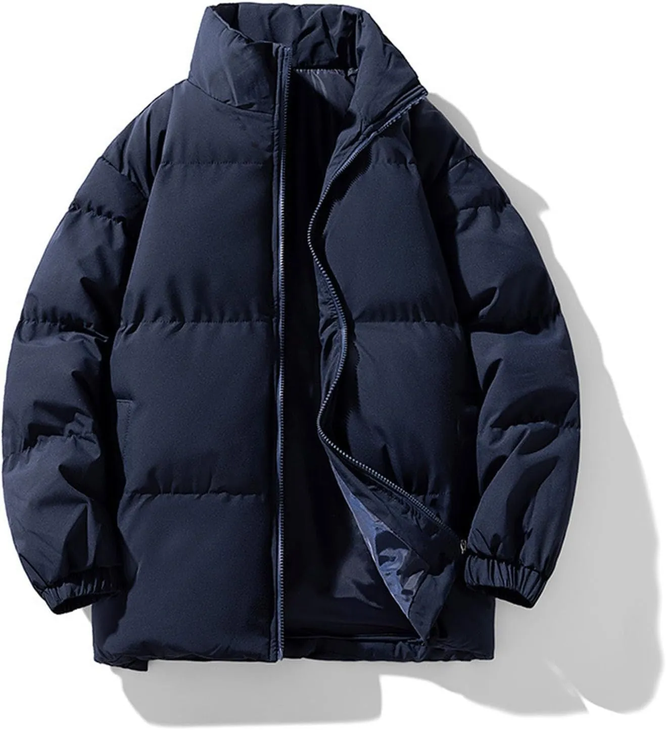 Muscularfit Men's Winter Jacket Heavyweight Quilted Puffer Parka Coat Lightweight Water-Resistant Snap Front Puffer Jackets