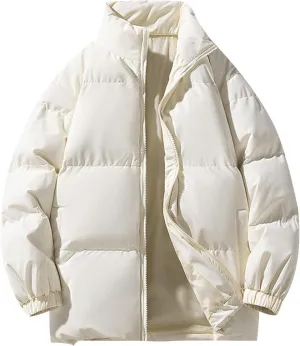 Muscularfit Men's Winter Jacket Heavyweight Quilted Puffer Parka Coat Lightweight Water-Resistant Snap Front Puffer Jackets