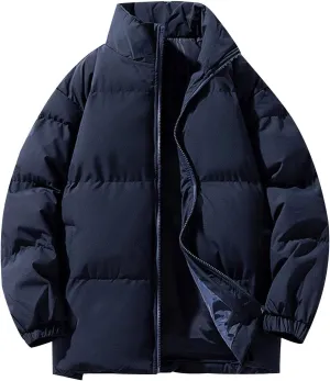 Muscularfit Men's Winter Jacket Heavyweight Quilted Puffer Parka Coat Lightweight Water-Resistant Snap Front Puffer Jackets
