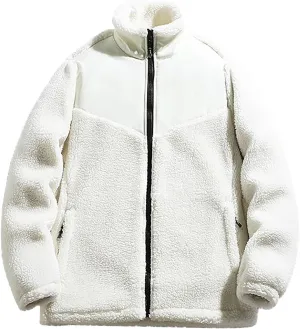 Muscularfit Men's Winter Warm Coats Heavy Warm Windproof Outerwear Full Zip Parka Jackets Stand Collar Thicken Padded Coats