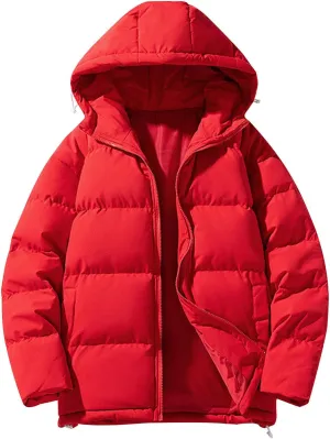 Muscularfit Padded Jacket Coats for Men Winter Waterproof Puffer Jacket Bubble Coats Padded Quilted Down Jacket with Pockets