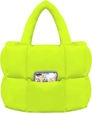 NAARIIAN Puffer Tote Bag for Women, Lightweight Quilted Puffy Shoulder Handbag with Adjustable Shoulder Strap