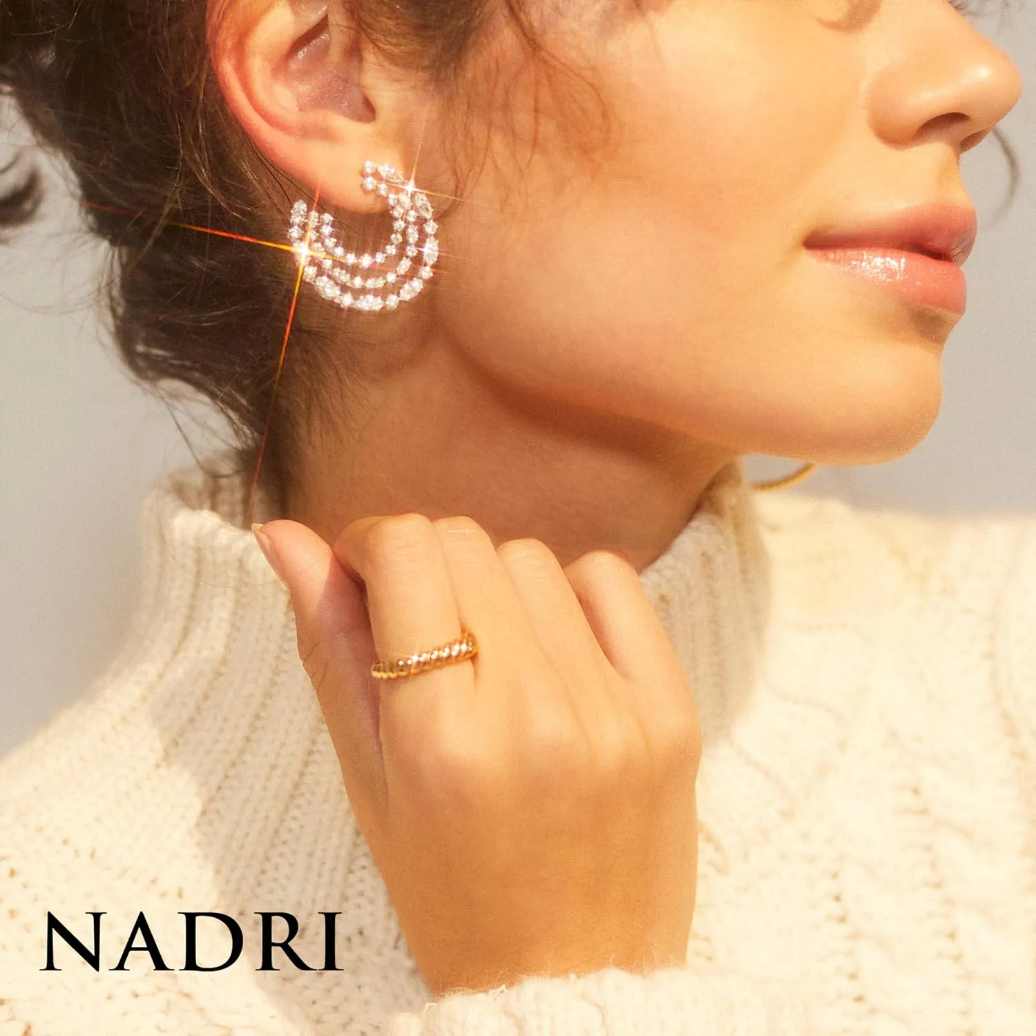 NADRI RSVP Hoop Earrings, Wedding Earrings, Wedding Jewels, Dangle Earrings for Bridesmaid