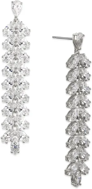 NADRI Wedding Earrings - RSVP CZ Leaf Linear Earrings
