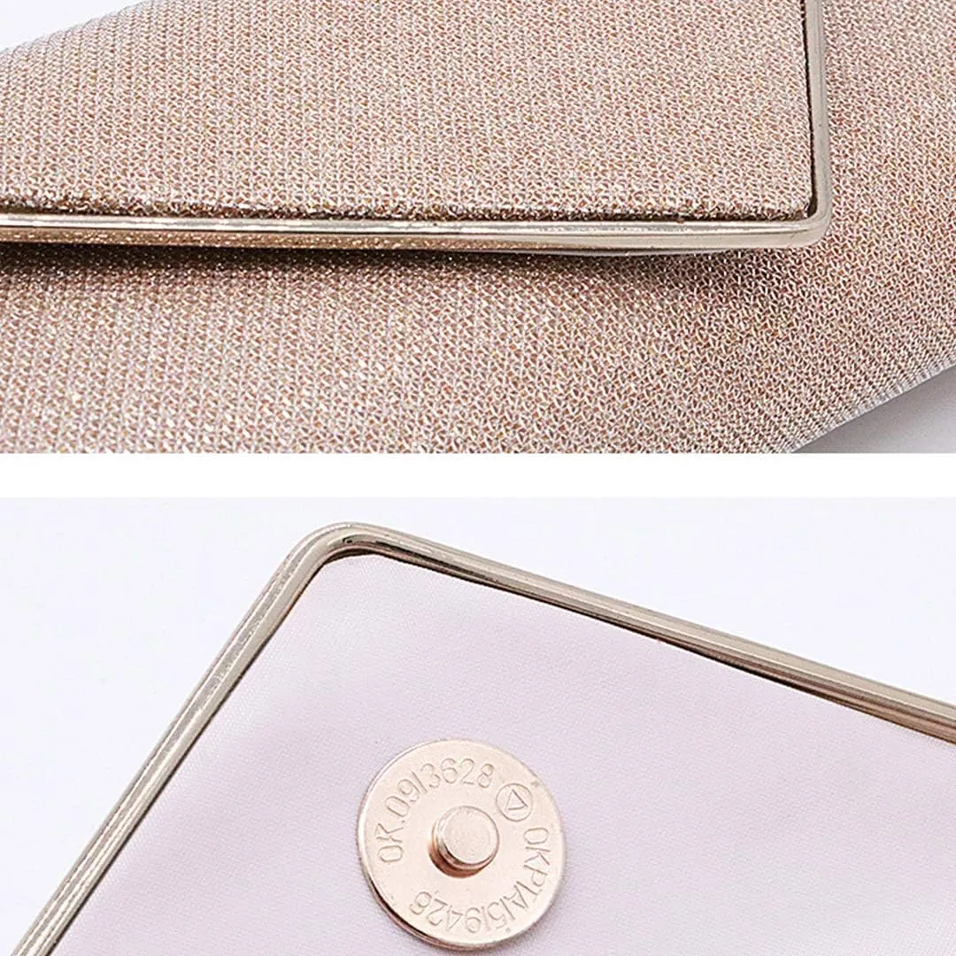 Naimo Flap Dazzling Clutch Bag Evening Bag With Detachable Chain