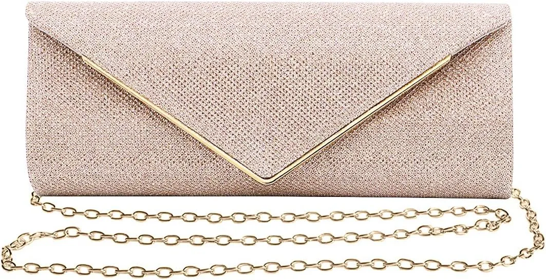 Naimo Flap Dazzling Clutch Bag Evening Bag With Detachable Chain