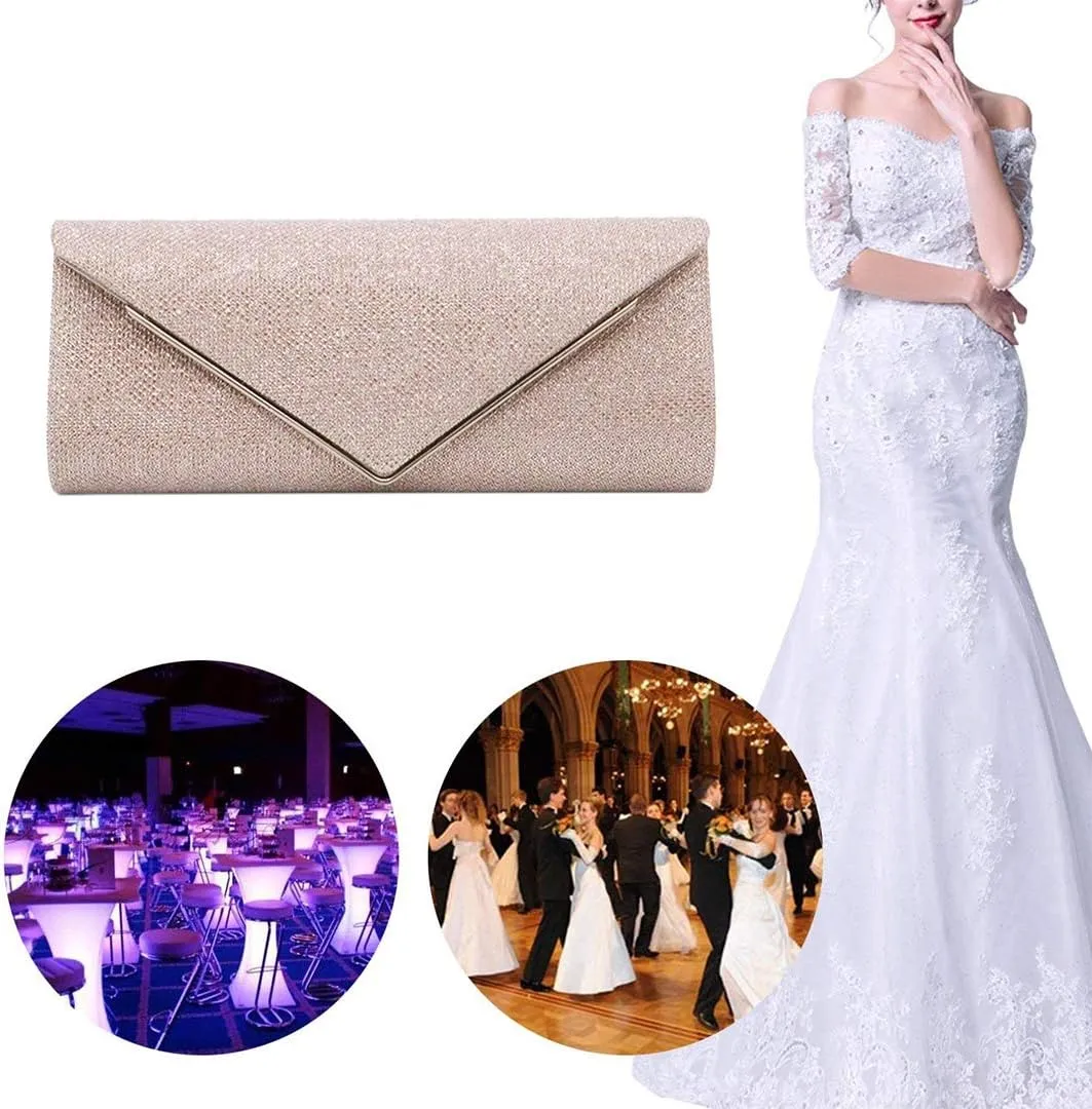 Naimo Flap Dazzling Clutch Bag Evening Bag With Detachable Chain
