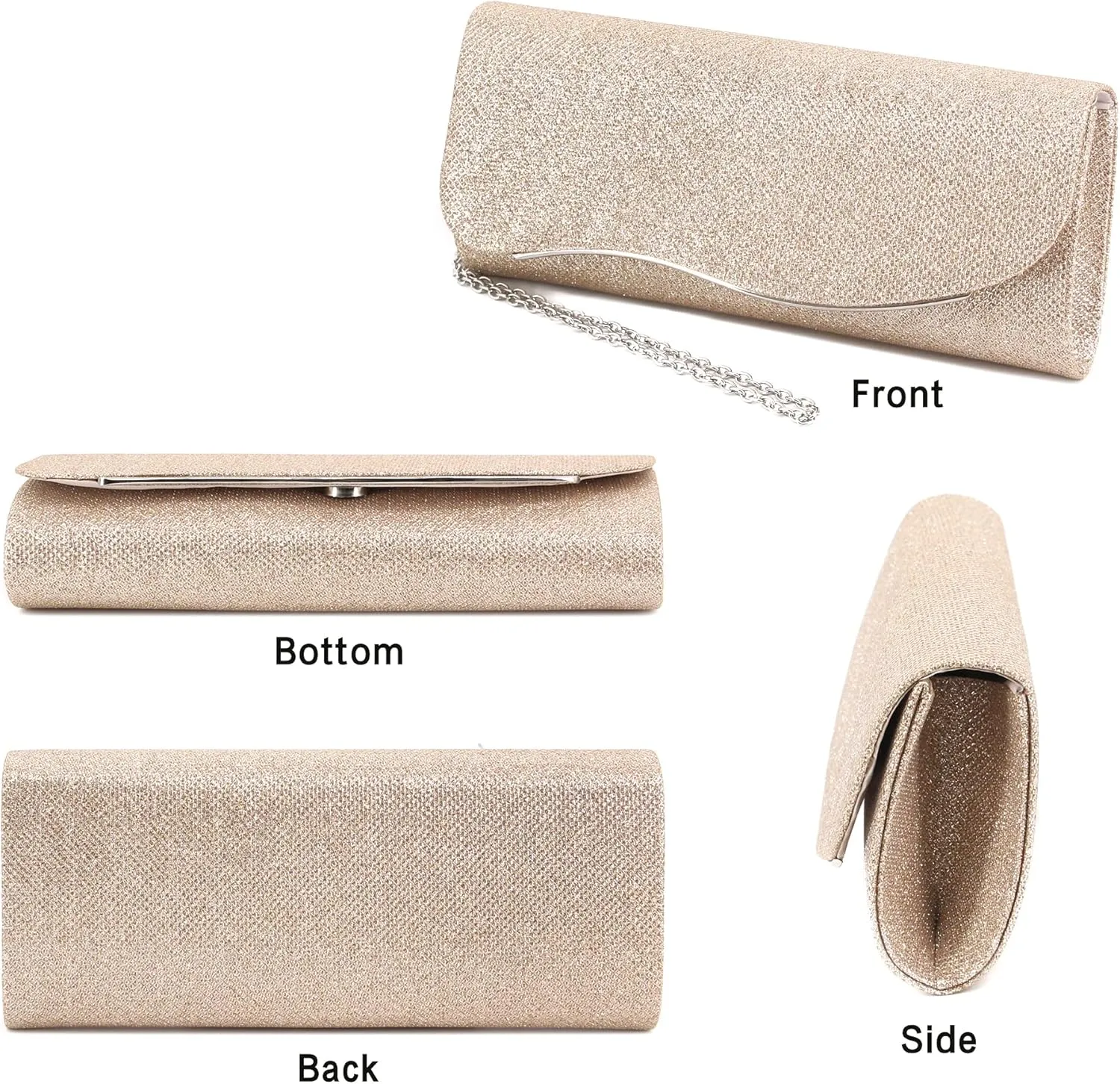 Naimo Flap Dazzling Small Clutch Bag Evening Bag With Detachable Chain