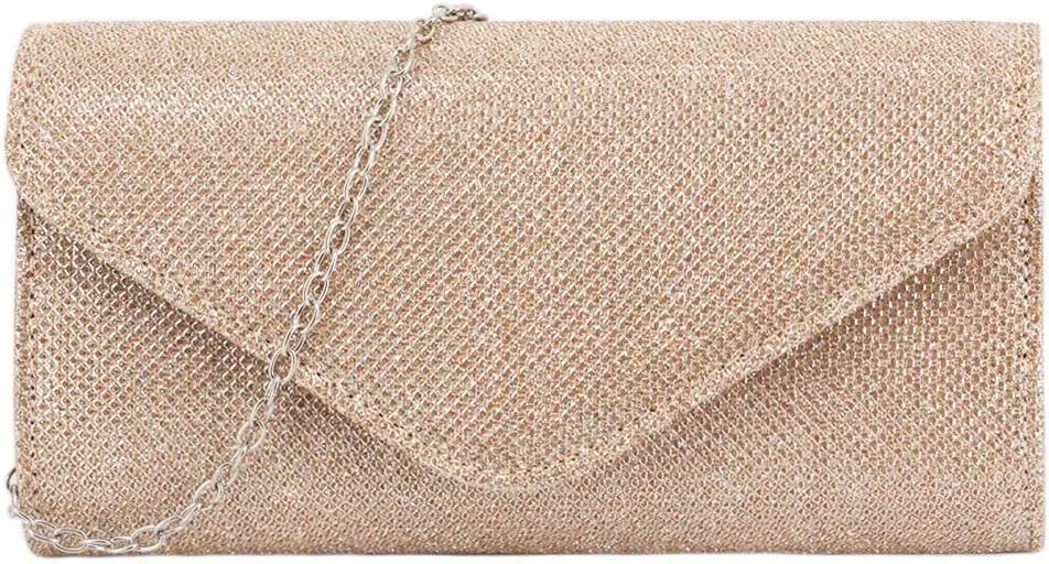 Naimo Flap Dazzling Small Clutch Bag Evening Bag With Detachable Chain