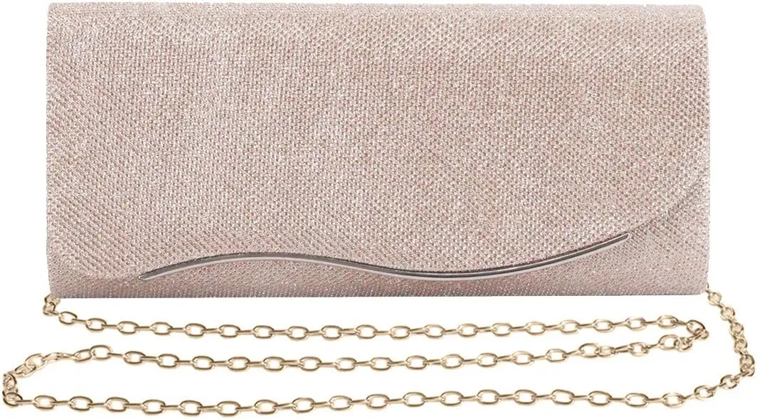Naimo Flap Dazzling Small Clutch Bag Evening Bag With Detachable Chain