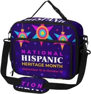 National Hispanic Heritage Month Lunch Bag Insulated Lunch Tote Shoulder Bag for Men Women Work Travel Picnic