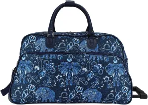 Naturally Nice Wildlife 21-Inch Carry-On Rolling Duffel Bag - Paisley Elephant - (600 Denier Polyester, Retractable Handle, Smooth-Rolling Wheels, Dimensions: 21" X 11" X 12")