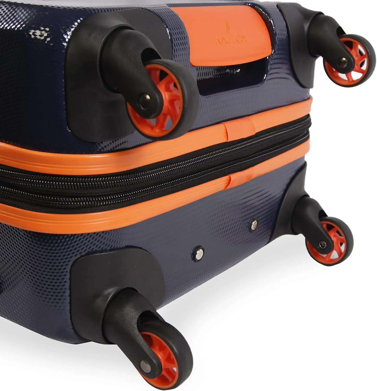 NAUTICA Birch Hardside Spinner Luggage, Navy/Orange, Carry-On 21-Inch