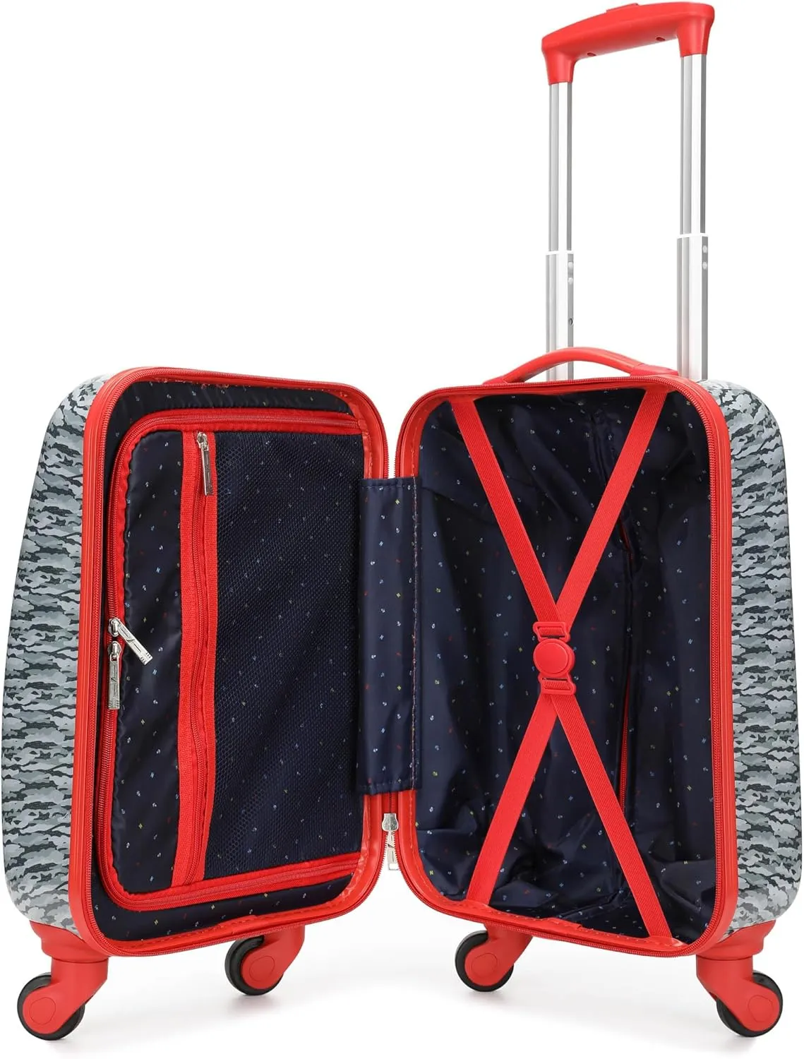 NAUTICA Kids Luggage - 18" Airline Approved Rolling Hardside Upright Carry-on Suitcase with Wheels (Shark Attack)
